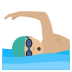 🏊🏼‍♂️ man swimming: medium-light skin tone display on JoyPixels